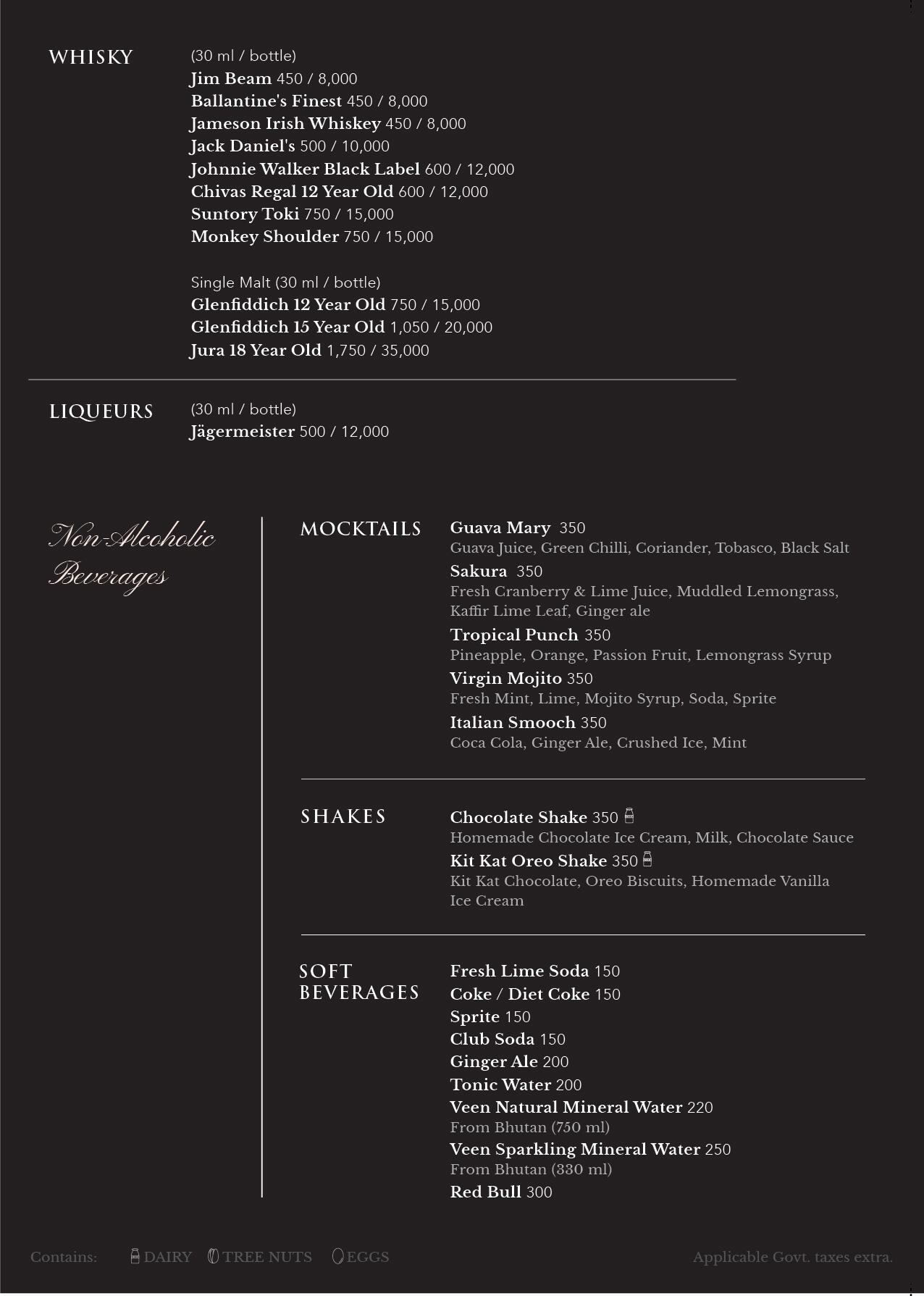 Bar Menu