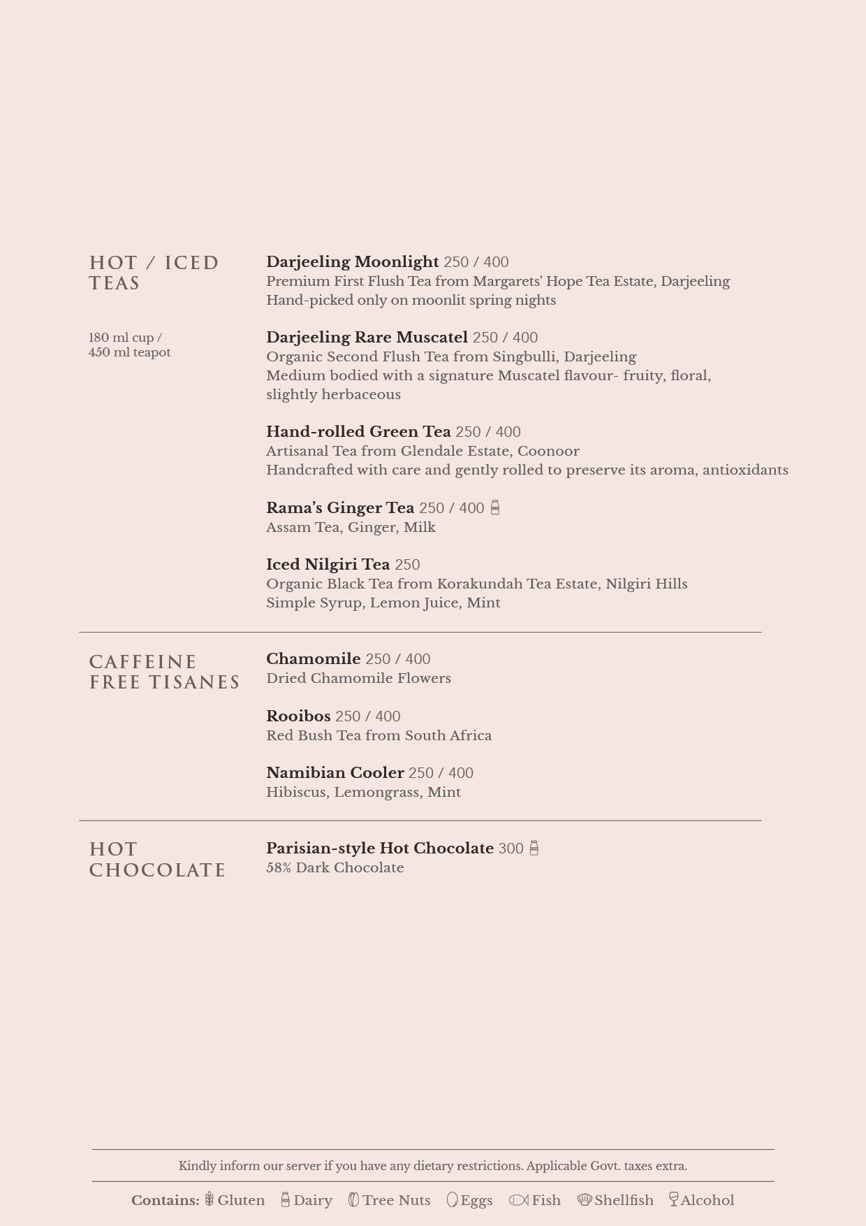 Festa Italiana Menu